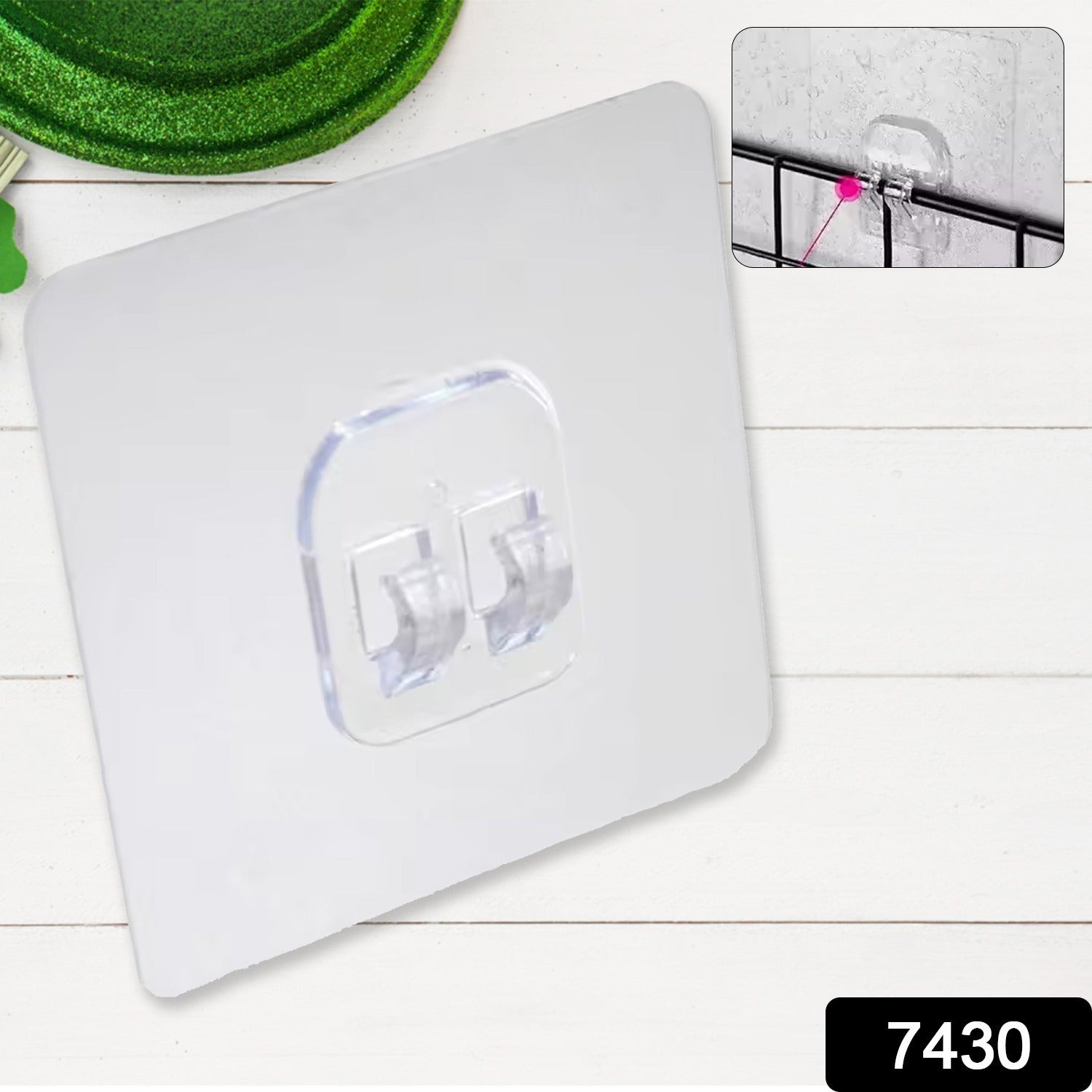 7430 Household Self Adhesive Wall Hooks, Punch-Free Wall-Mounted Hook, Seamless Transparent No Nails Drill Waterproof Hooks for Bathroom, Kitchen, Home (1 Pc) 7430 Household Self Adhesive Wall Hooks, Punch-Free Wall-Mounted Hook, Seamless Transparent No Nails Drill Waterproof Hooks for Bathroom, Kitchen, Home (1 Pc)